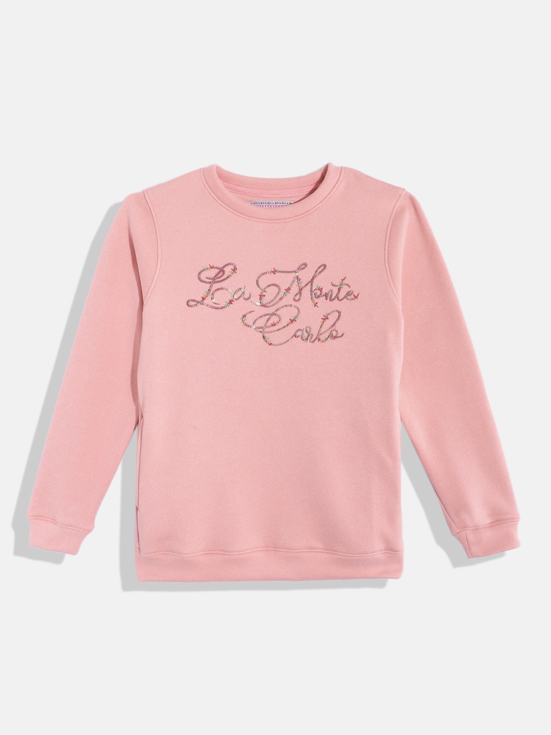 

Monte Carlo Girls Sequined & Embroidered Sweatshirt, Pink