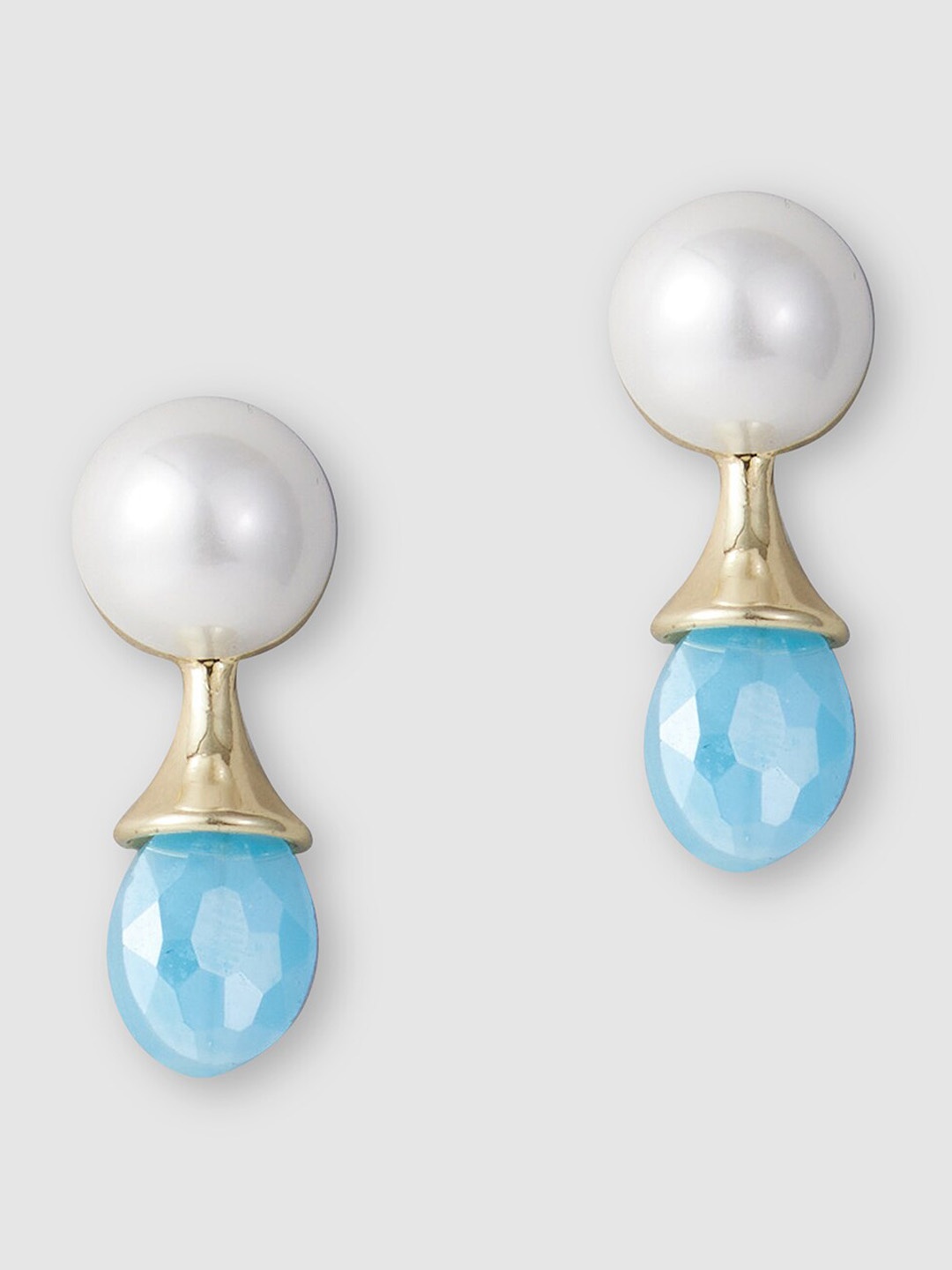 

Globus Gold-Plated Teardrop Shaped Drop Earrings, Teal