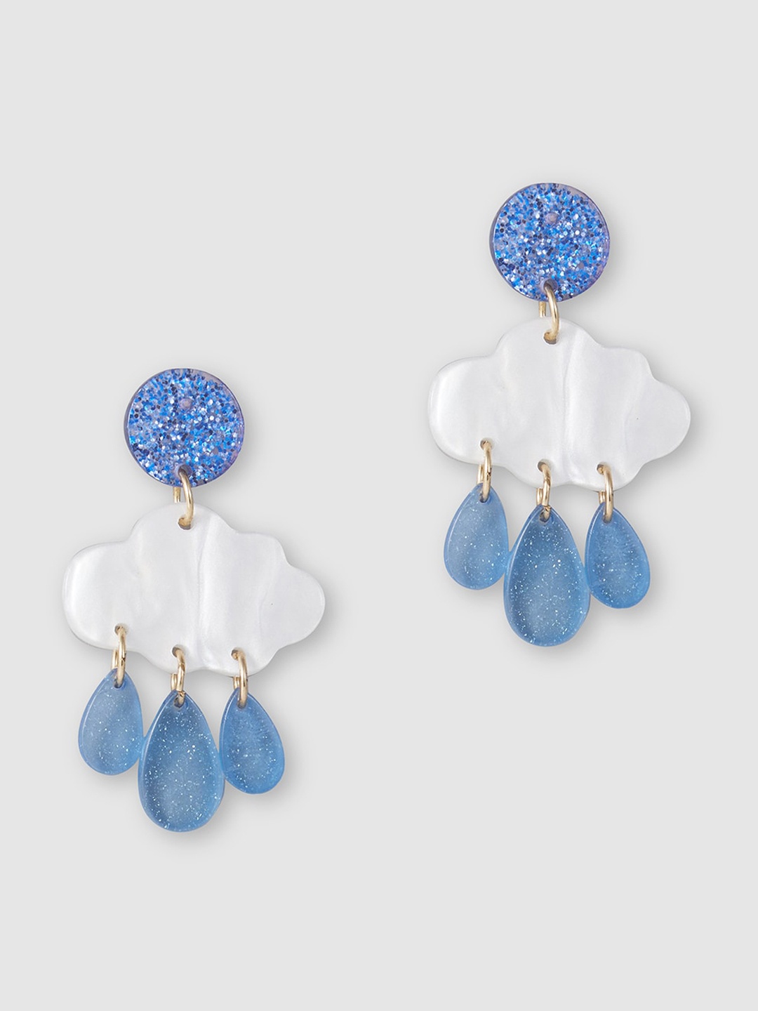 

Globus Gold-Plated Contemporary Drop Earrings, Blue