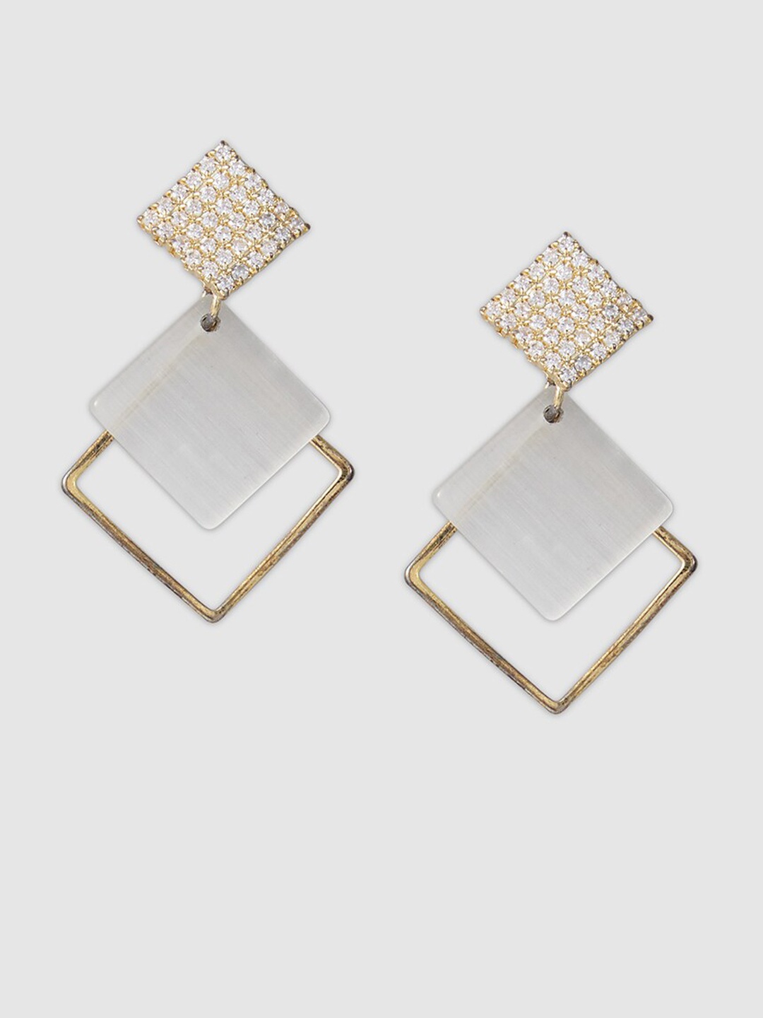 

Globus Gold-Plated Square Drop Earrings
