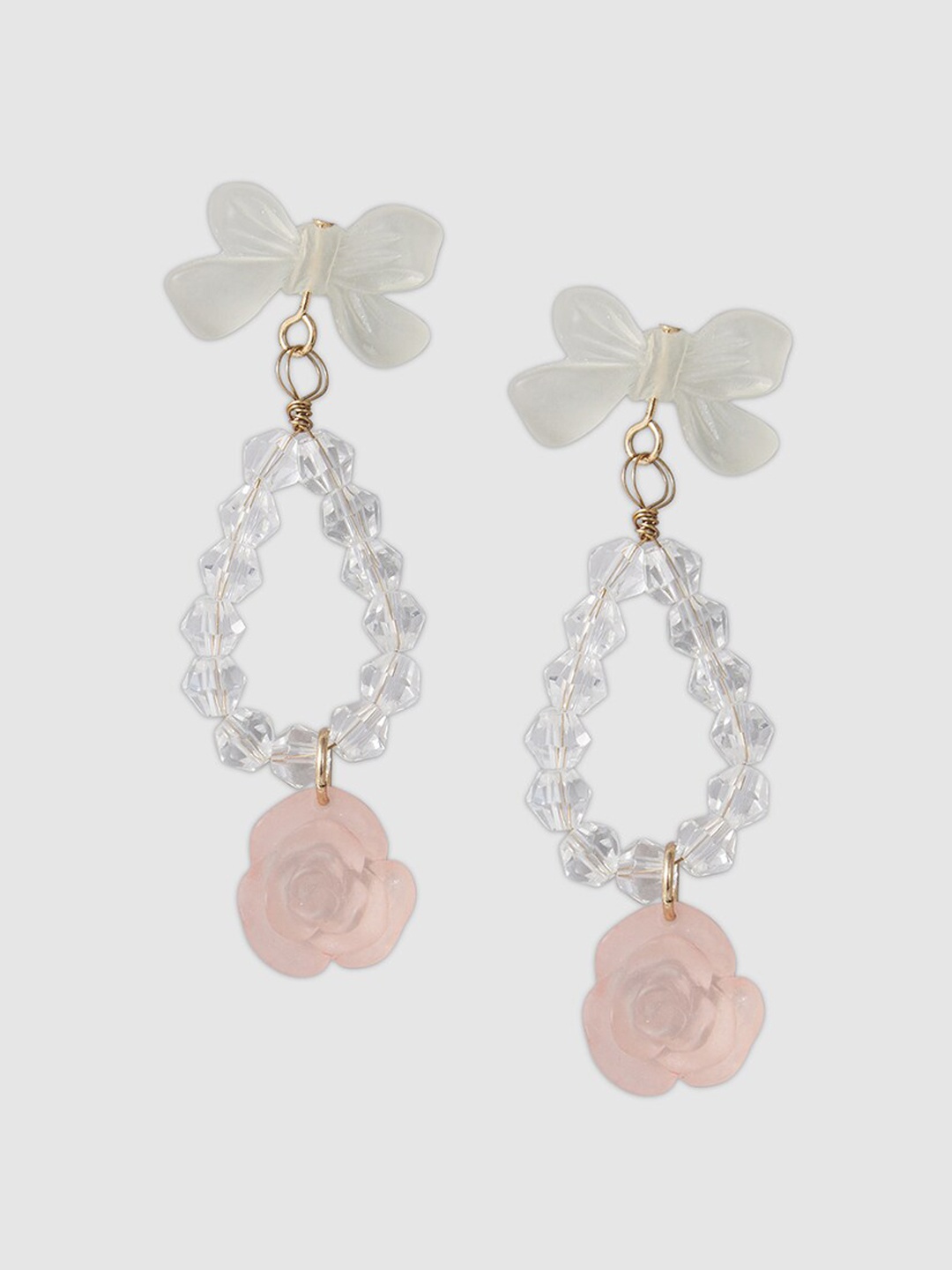 

Globus Gold-Plated Artificial Beads Studded Contemporary Drop Earrings