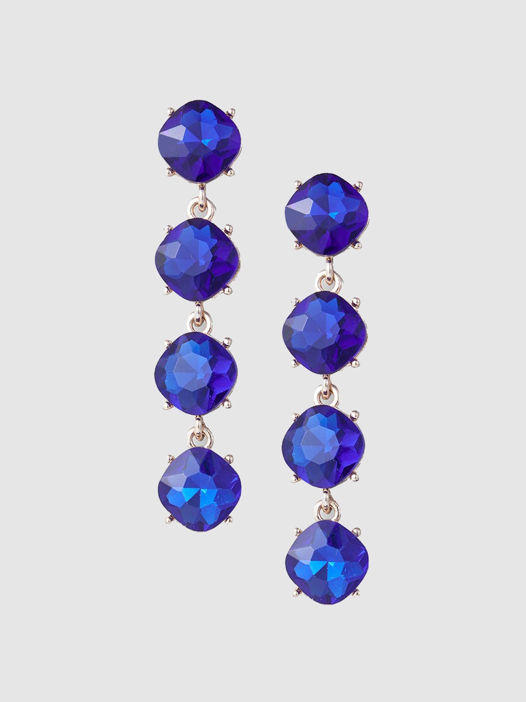 

Globus Gold-Plated Geometric Drop Earrings, Navy blue