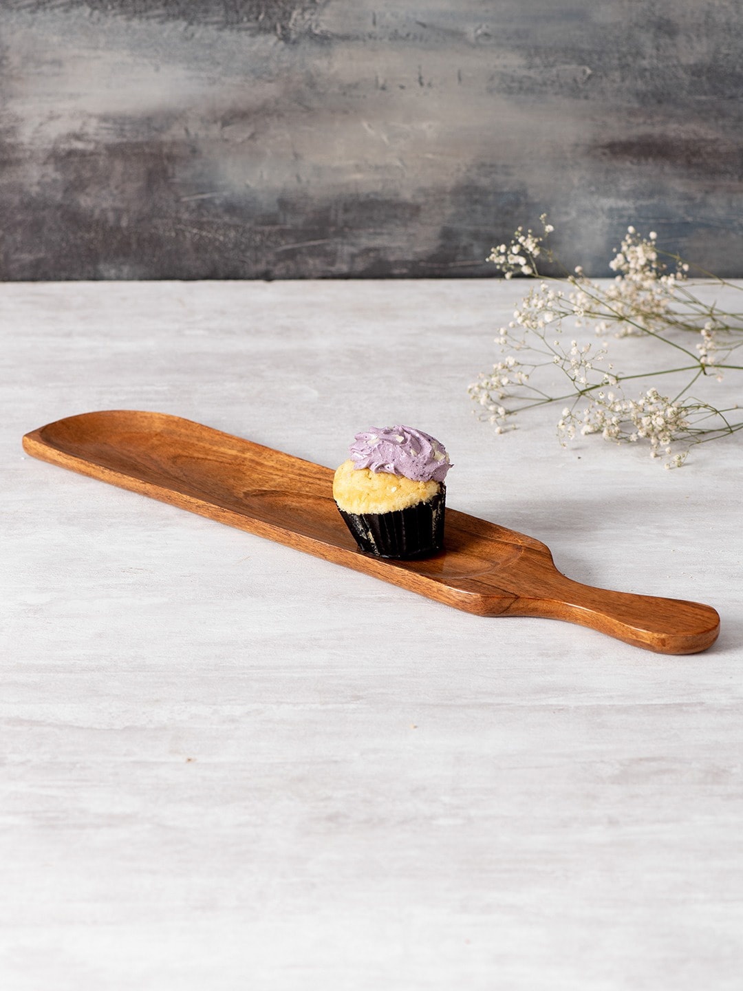 

nestroots Brown Wooden Serving Platter Tray