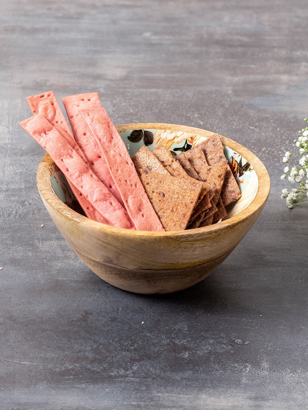 

nestroots Brown Printed Serving Bowl