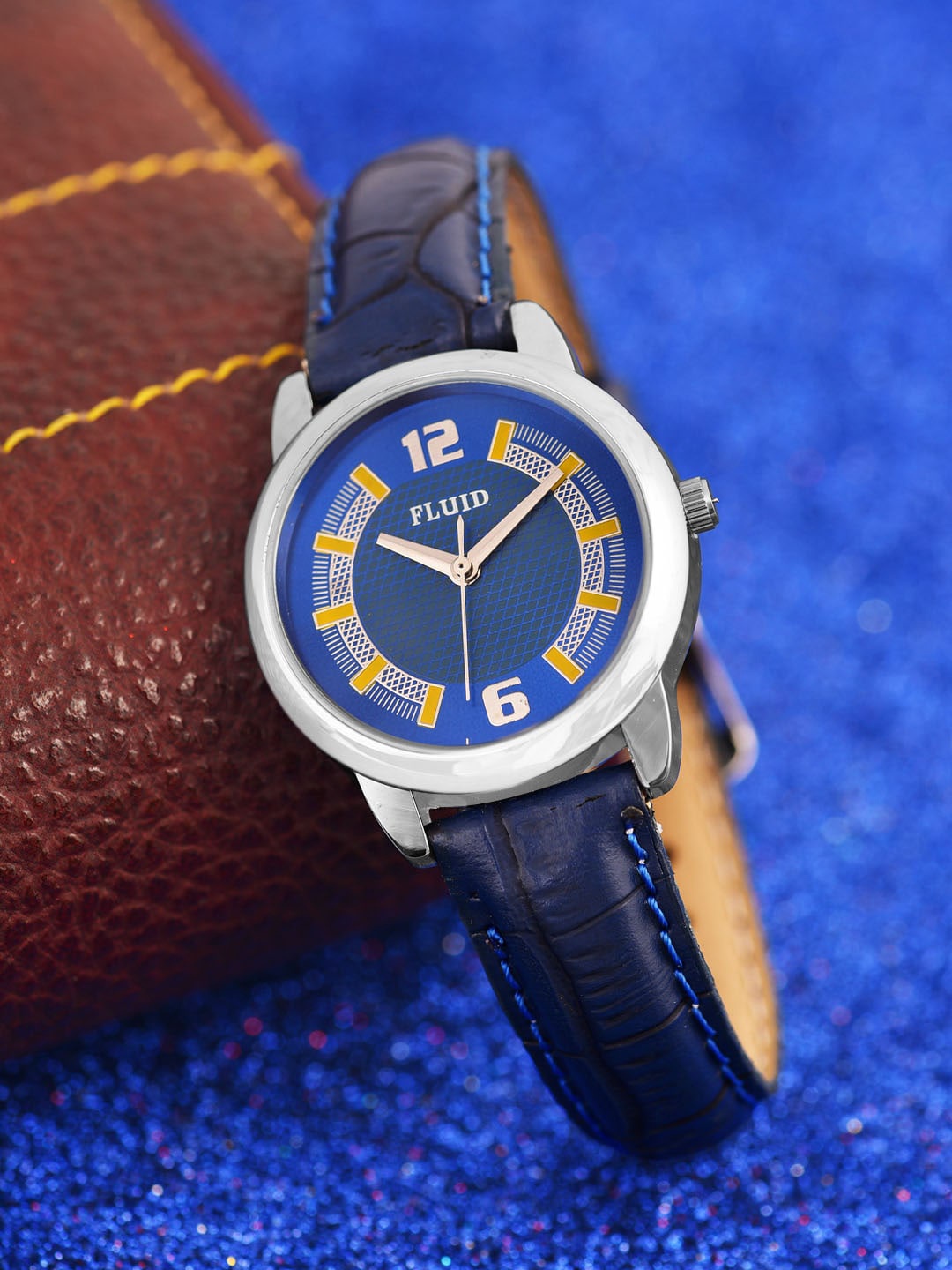 

FLUID Women Leather Textured Straps Analogue Watch FLWatch23-771L-BL01, Blue