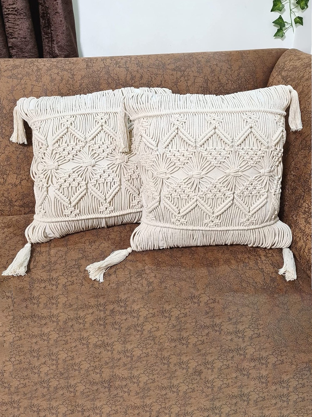 

Kaahira Off White Cotton Square Cushion Covers