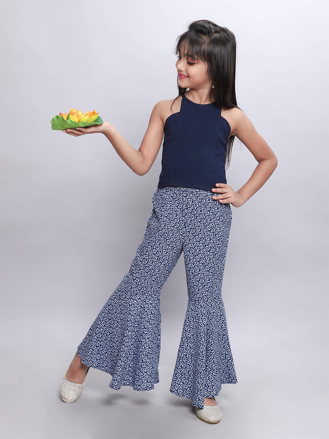 

taffykids Girls T-Shirt With Trousers, Navy blue