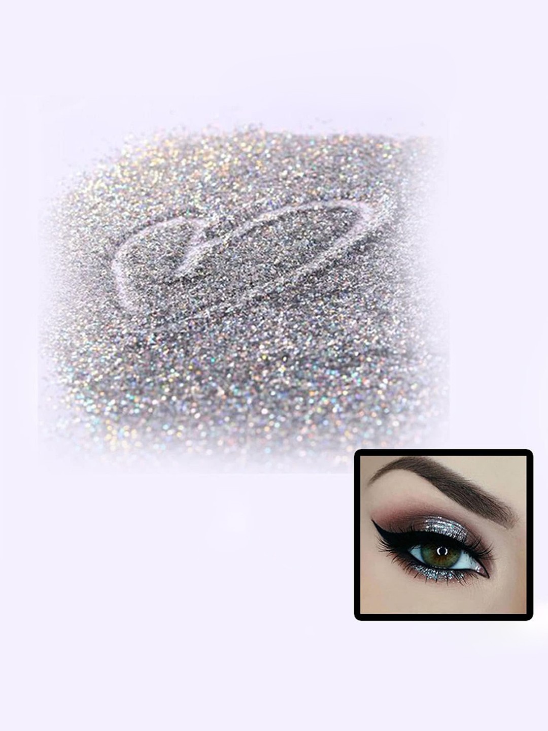

Veoni BELLE HD Holographic Glitter Pigment Loose Powder Eyeshadow - Diamond Starlit 18, Grey