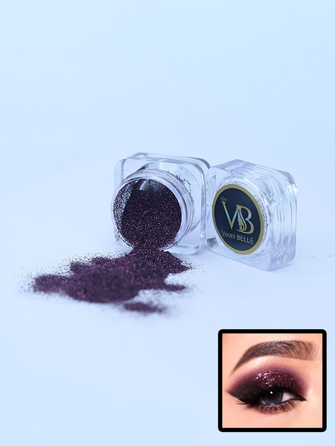 

Veoni BELLE HD Holographic Glitter Pigment Long Lasting Loose Powder Eyeshadow - Wine 07, Purple