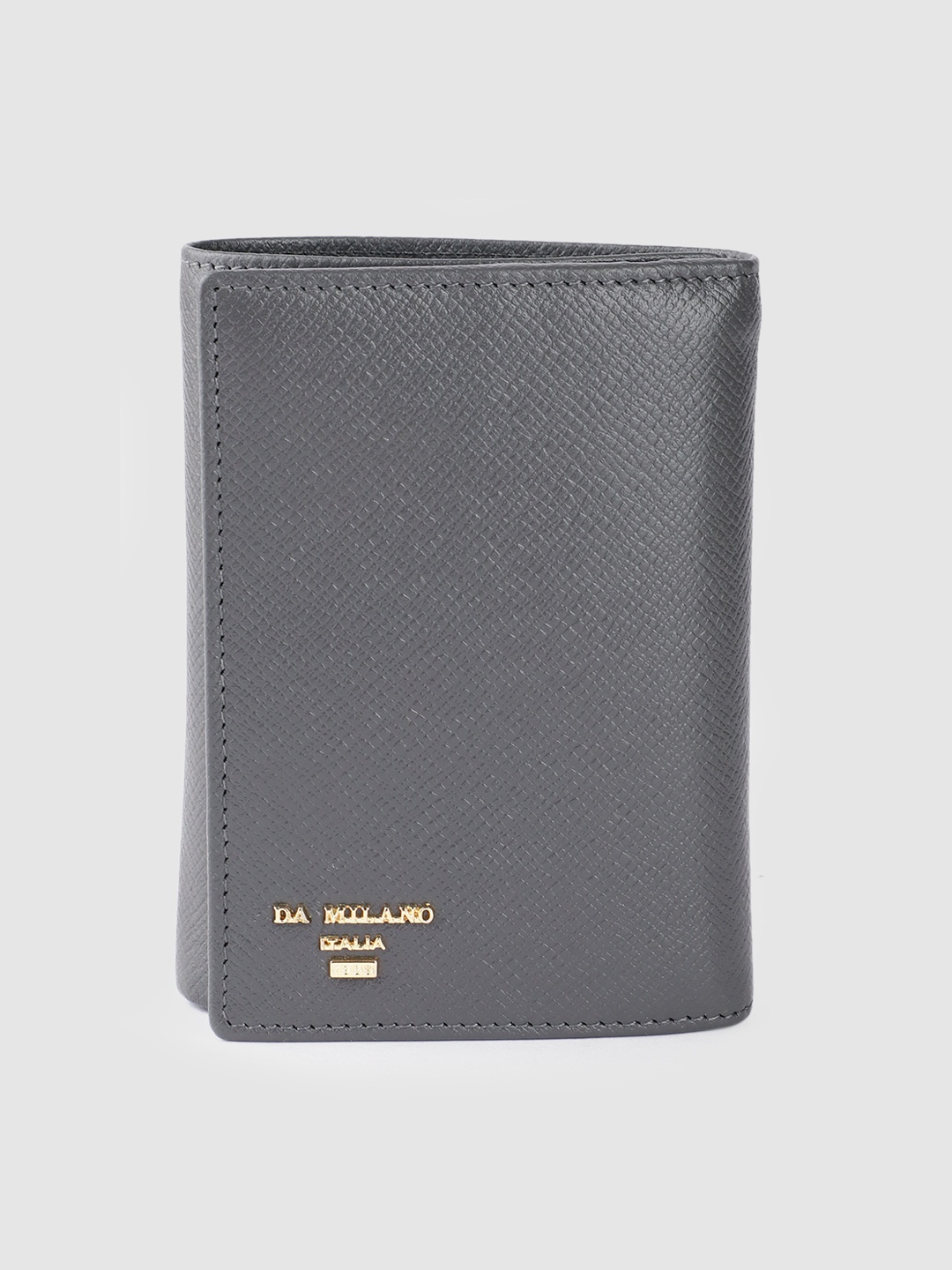 

Da Milano Leather Three Fold Wallet, Grey