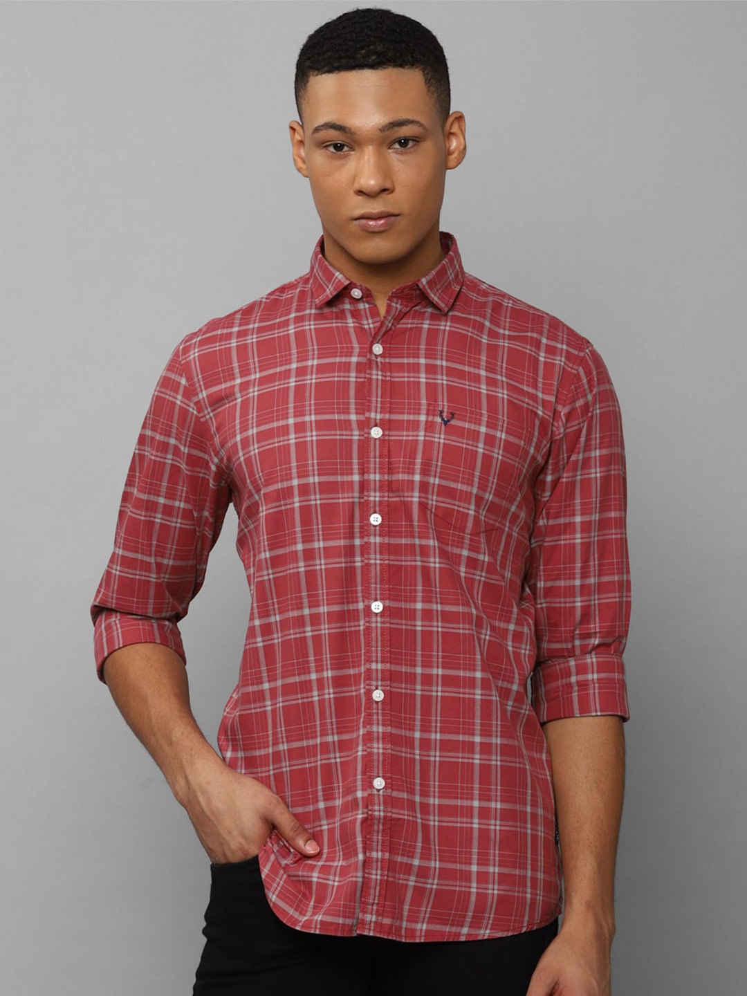 

Allen Solly Tartan Checked Pure Cotton Casual Shirt, Red