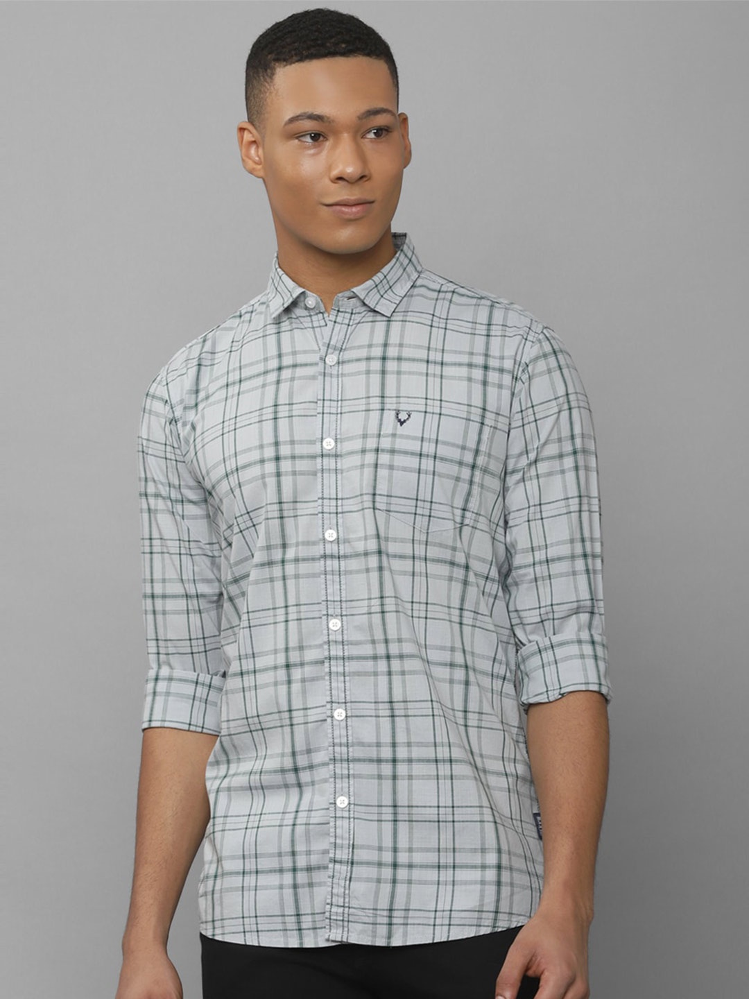 

Allen Solly Tartan Checks Cotton Casual Shirt, Grey