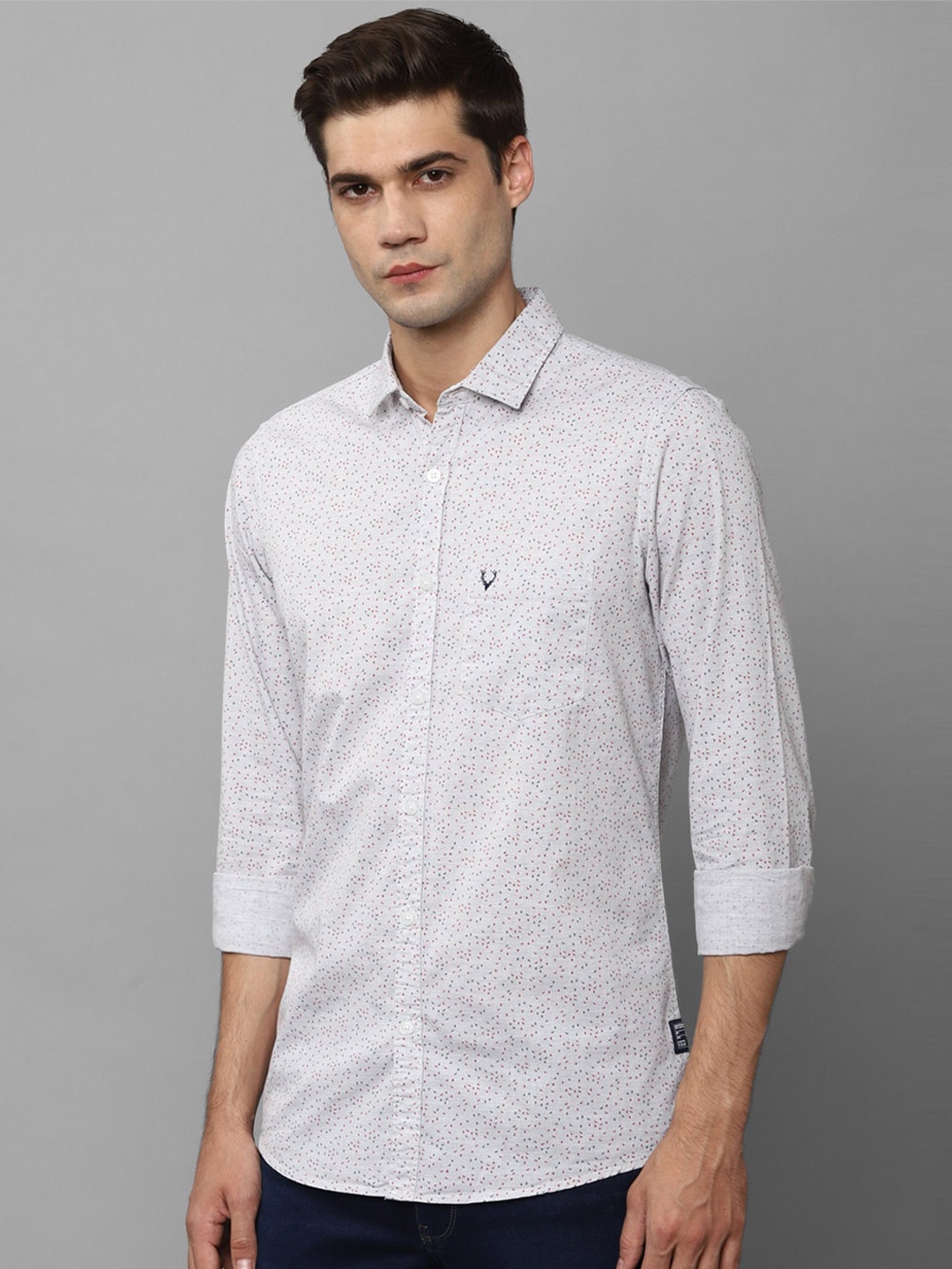 

Allen Solly Floral Opaque Micro Disty Printed Pure Cotton Casual Shirt, Grey