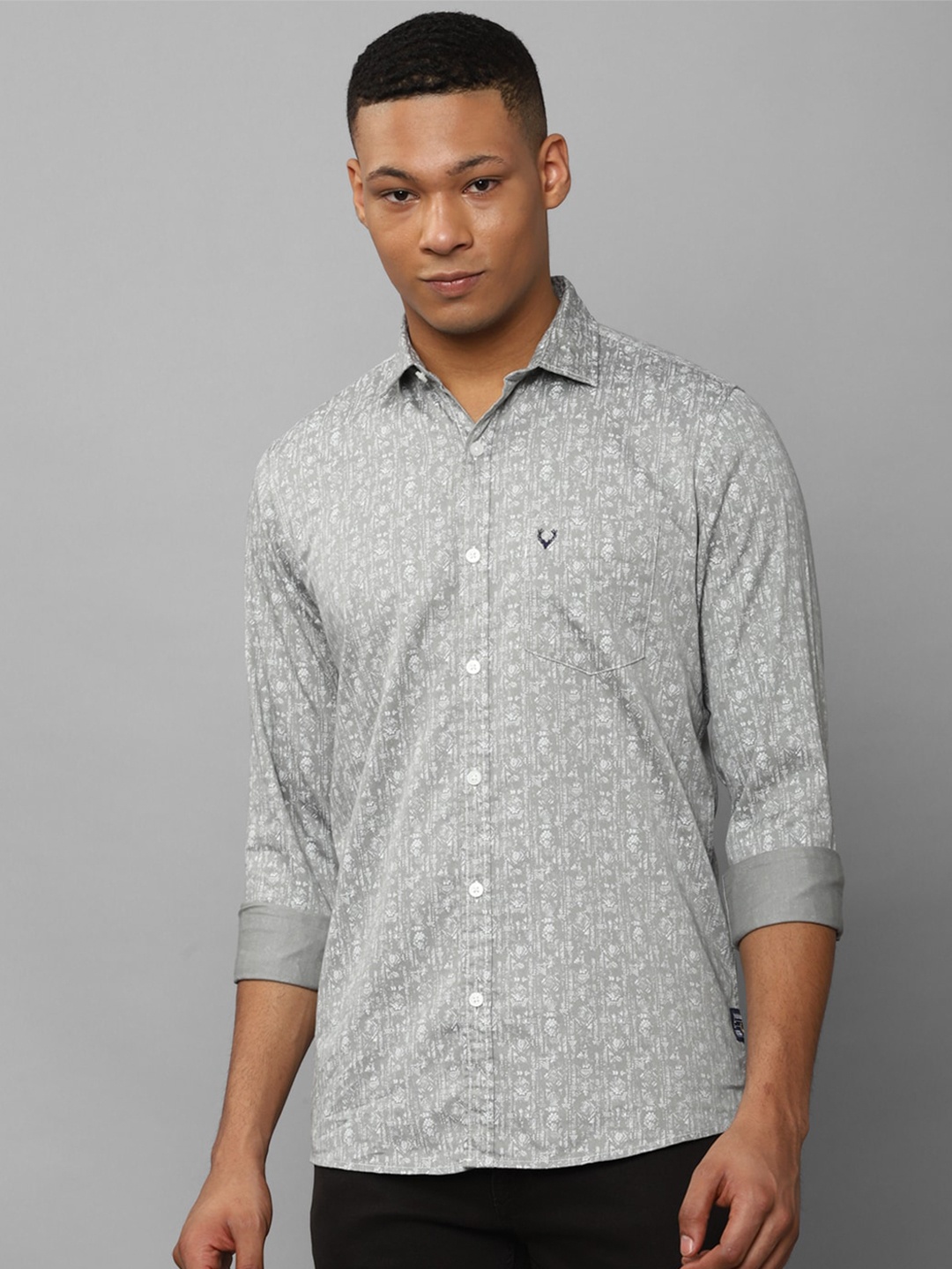 

Allen Solly Abstract Printed Pure Cotton Casual Shirt, Grey