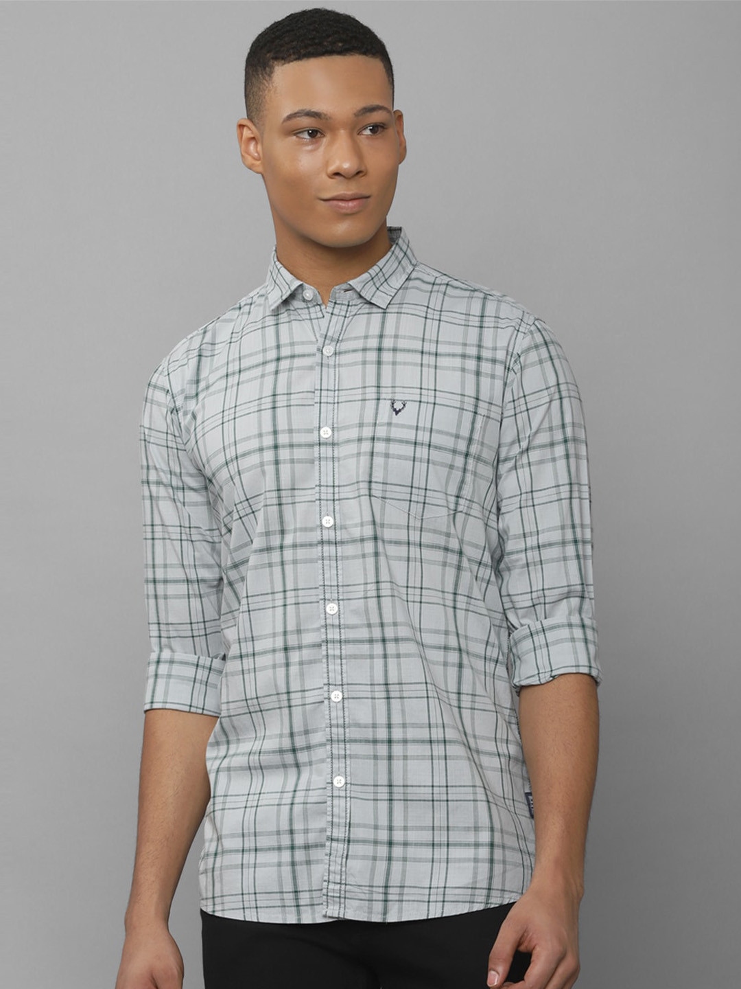

Allen Solly Tartan Checked Pure Cotton Casual Shirt, Grey