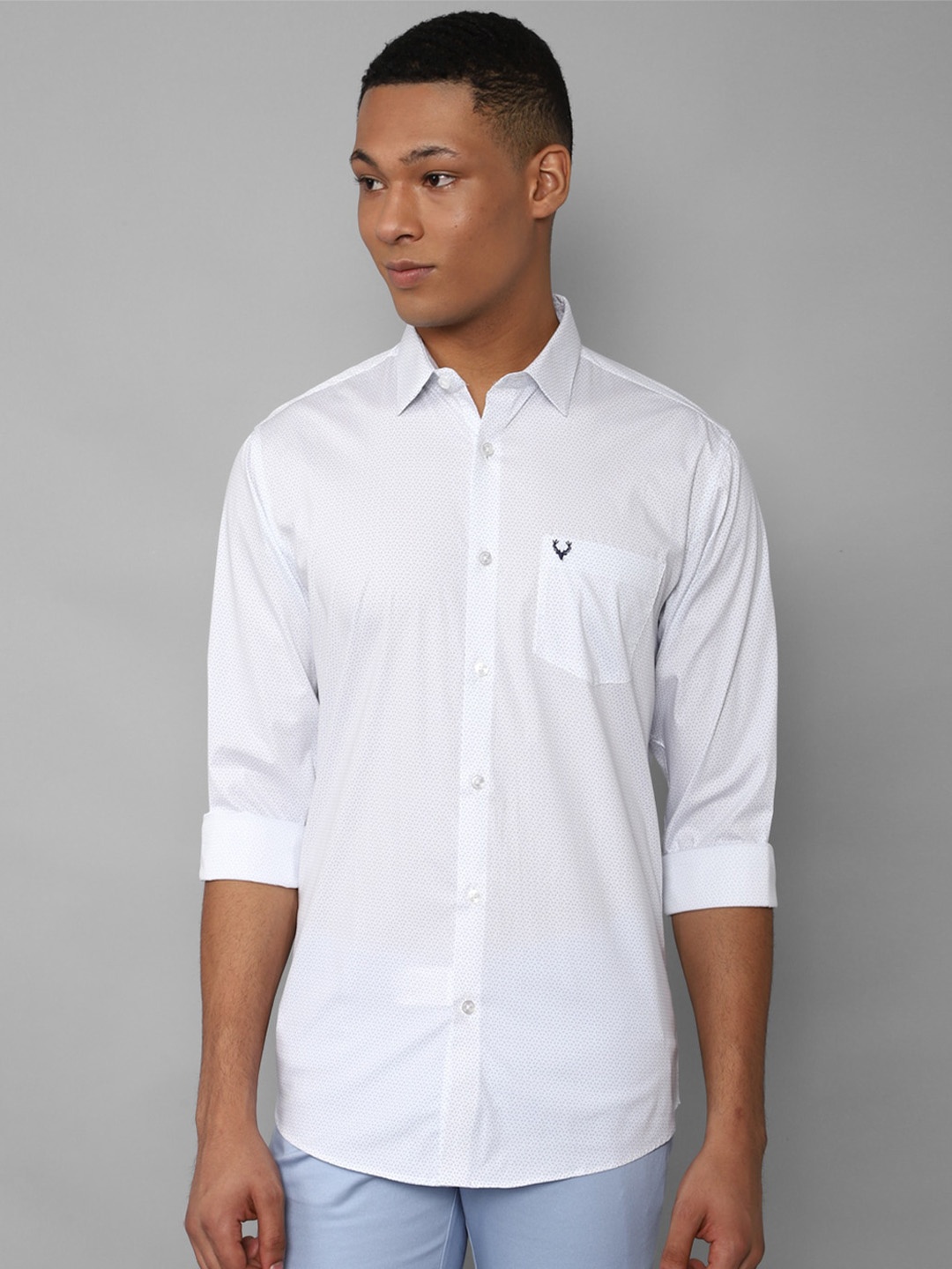 

Allen Solly Slim Fit Micro Ditsy Printed Casual Shirt, White