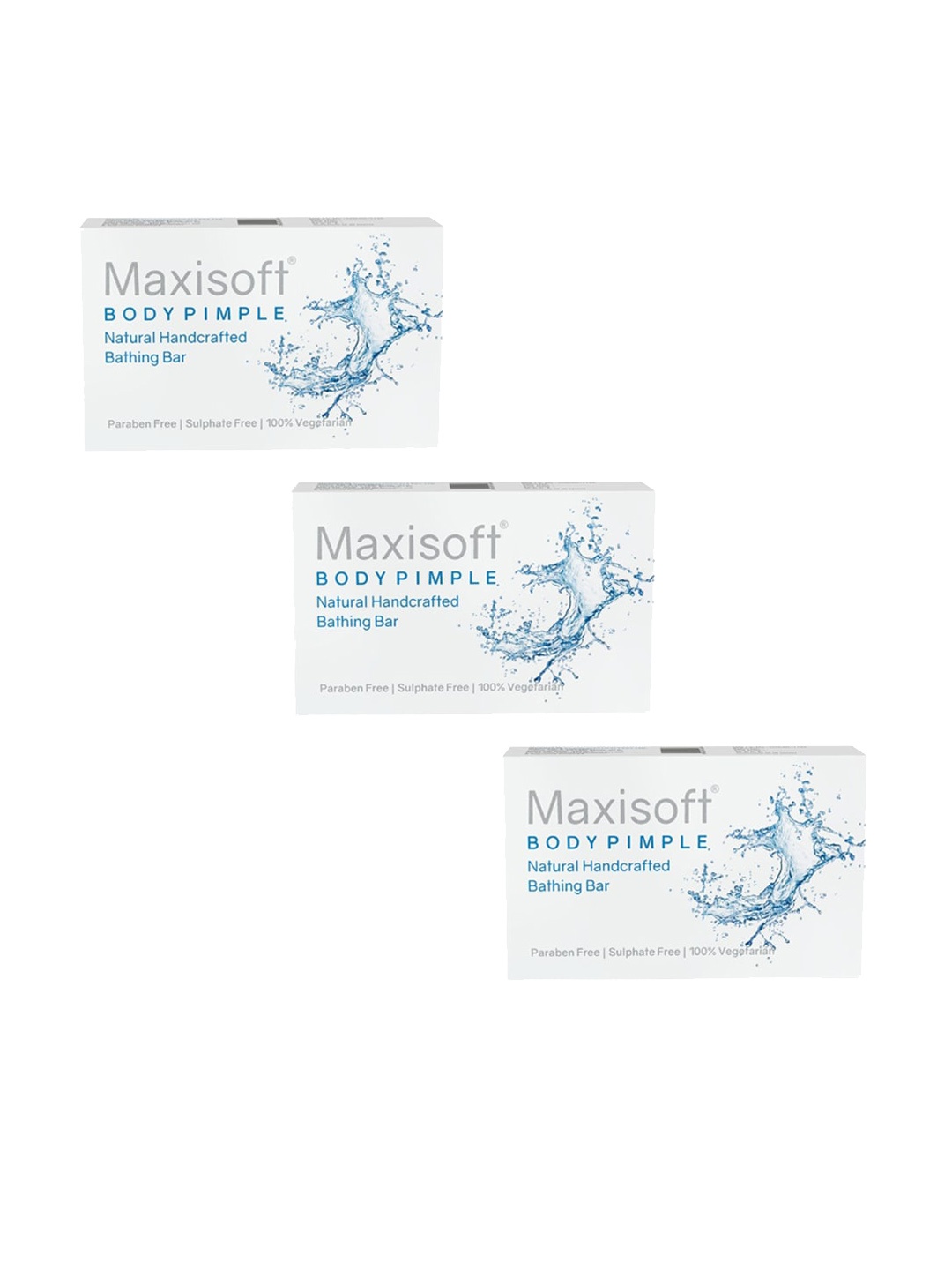 

Maxisoft Set of 3 Body Pimple Natural Handcrafted Bathing Bar with Shea Butter - 75 g each, White
