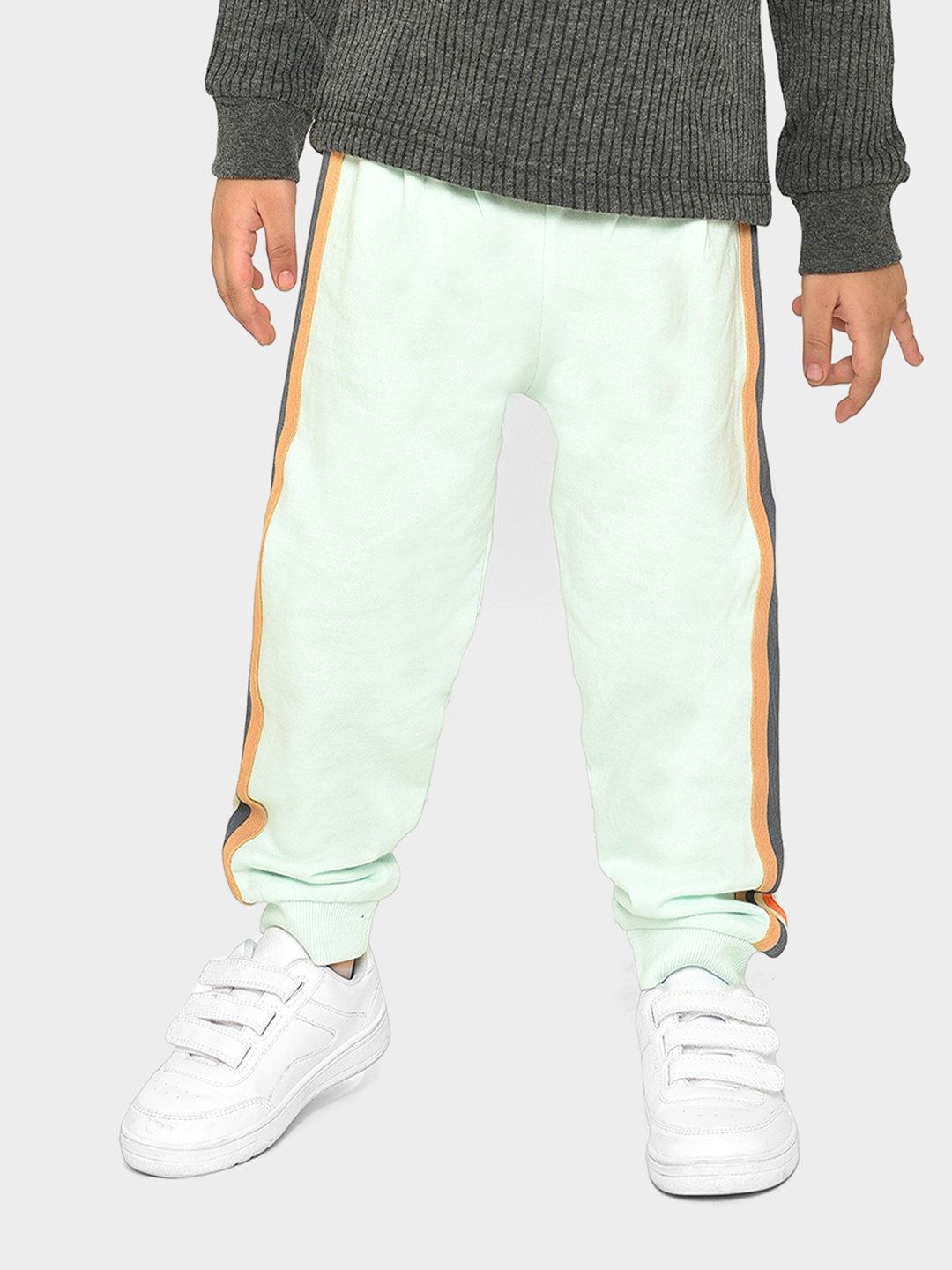 

MiArcus Infants Cotton Side Stripe Detail Joggers, Green
