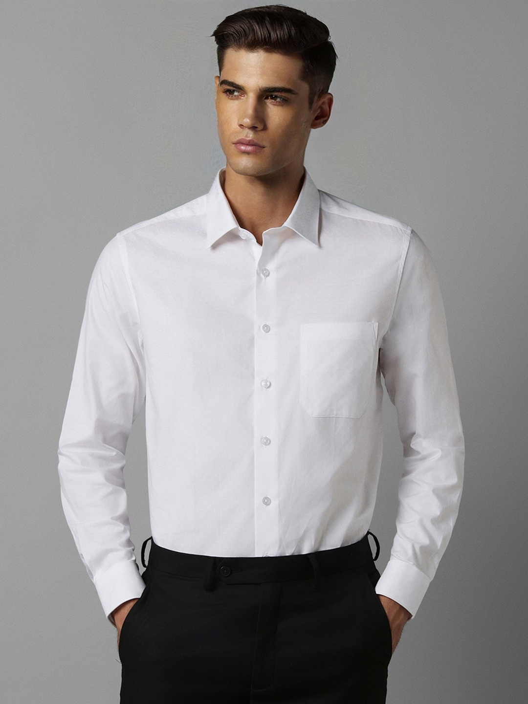 

Louis Philippe Slim Fit Spread Collar Formal Shirt, White