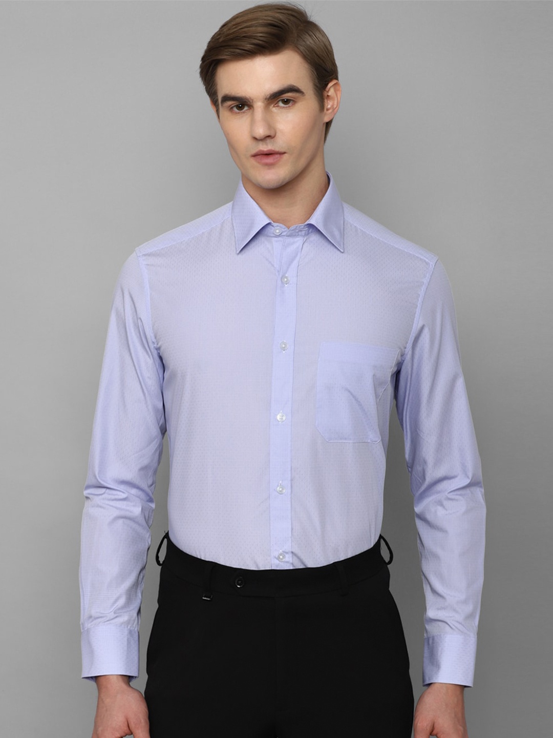 

Louis Philippe Spread Collar Pure Cotton Formal Shirt, Purple