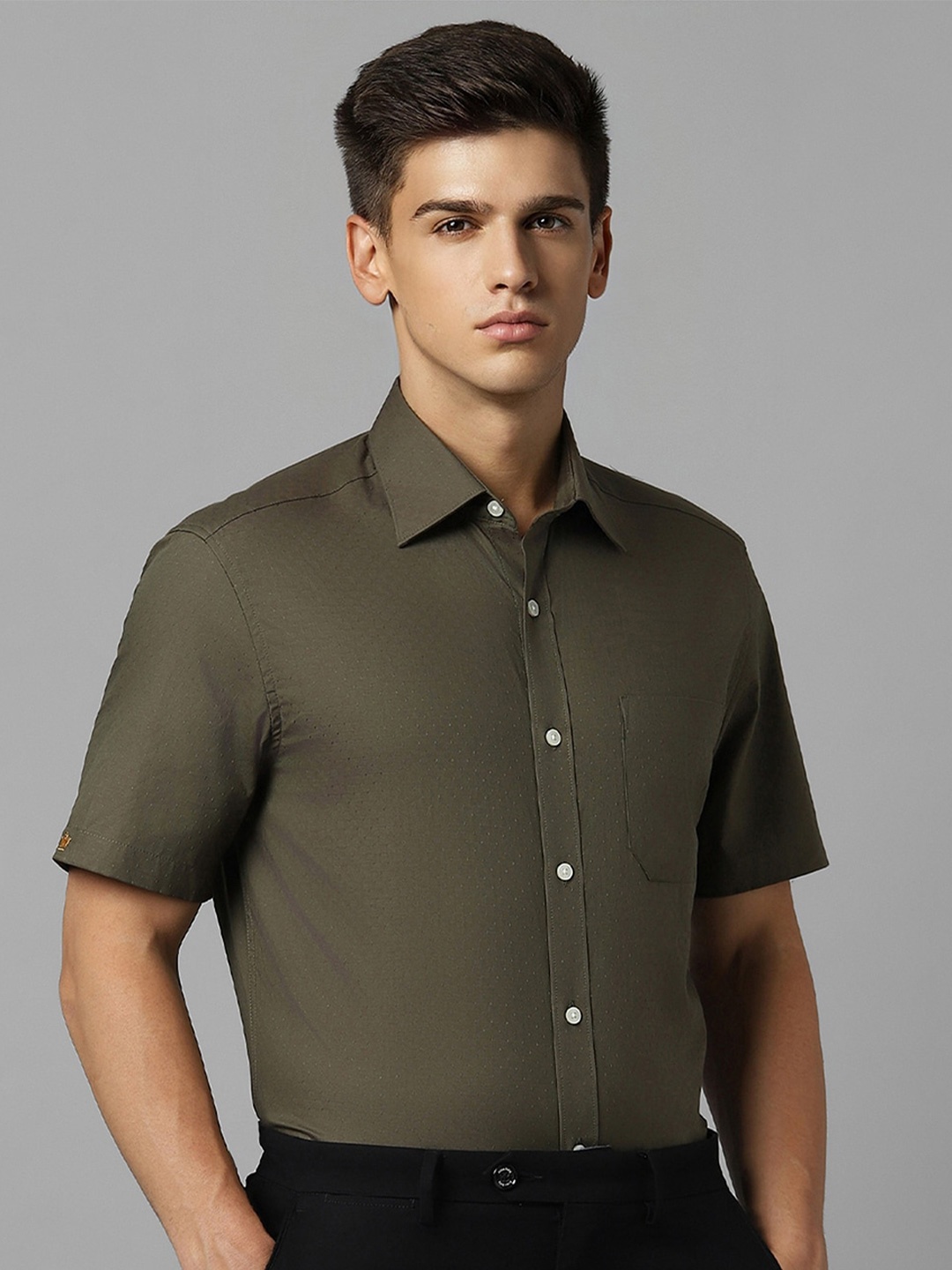 

Louis Philippe Regular Fit Pure Cotton Formal Shirt, Olive