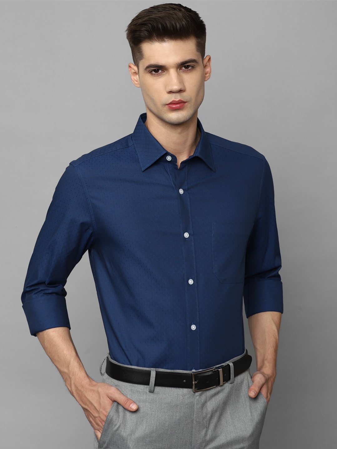 

Louis Philippe Pure Cotton Formal Shirt, Blue