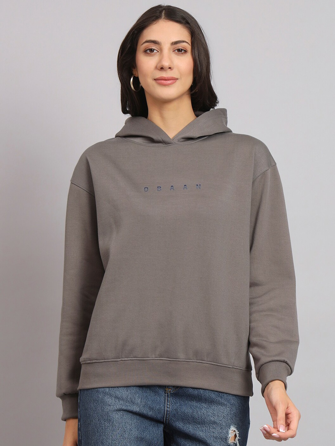 

Obaan Hooded Cotton Sweatshirt, Grey