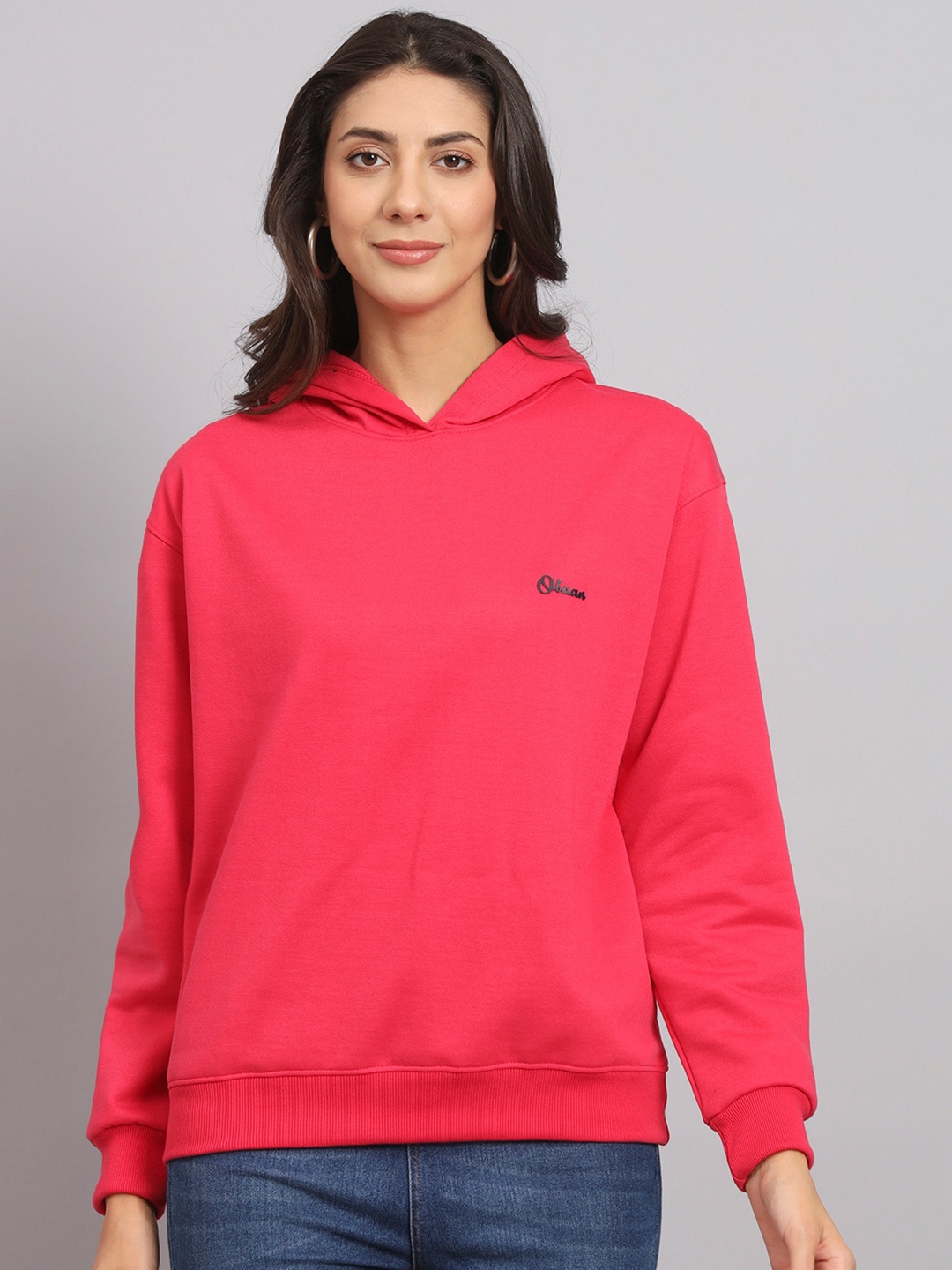 

Obaan Hooded Pullover Sweatshirt, Pink
