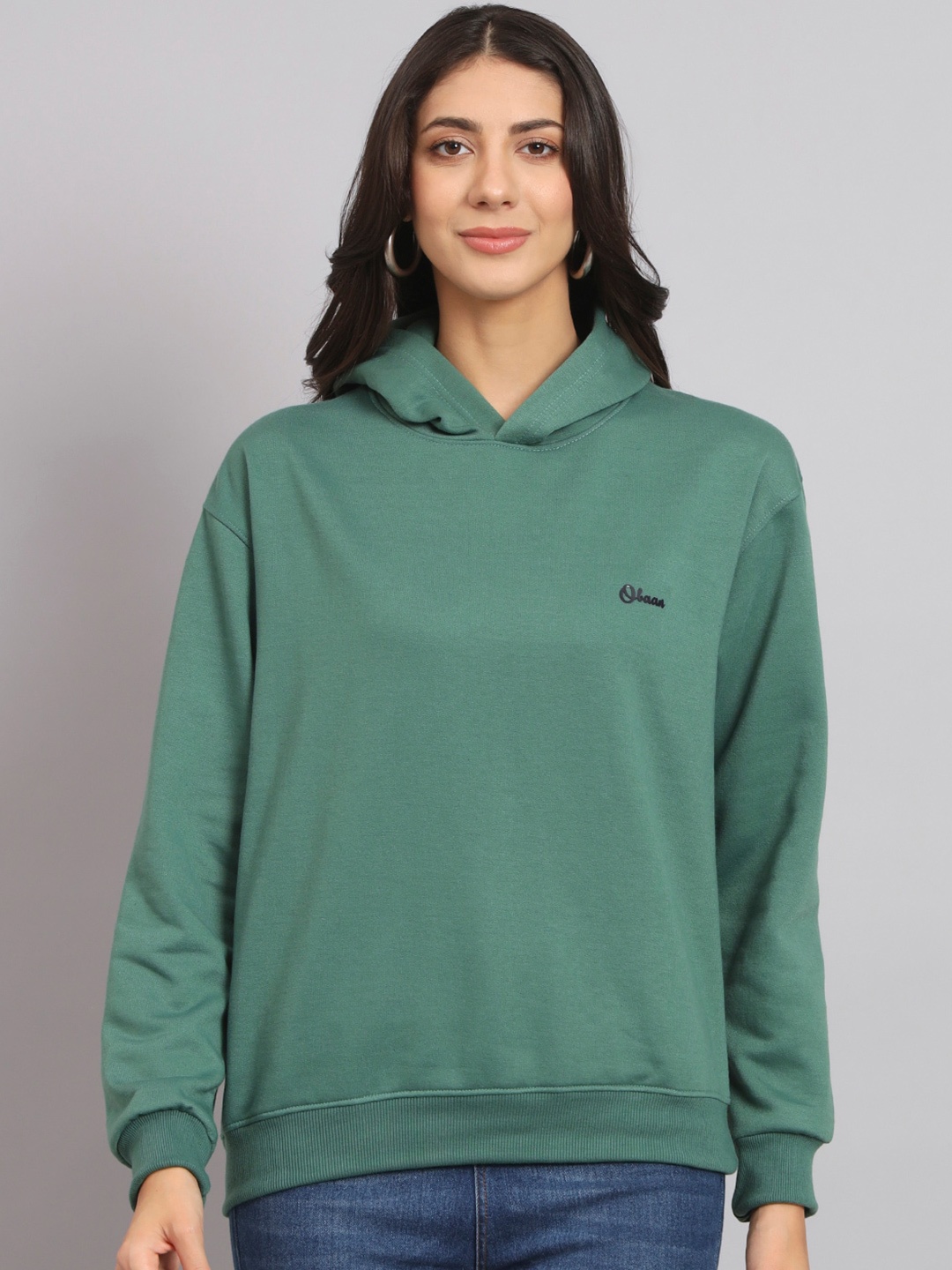 

Obaan Hooded Pullover Sweatshirt, Green