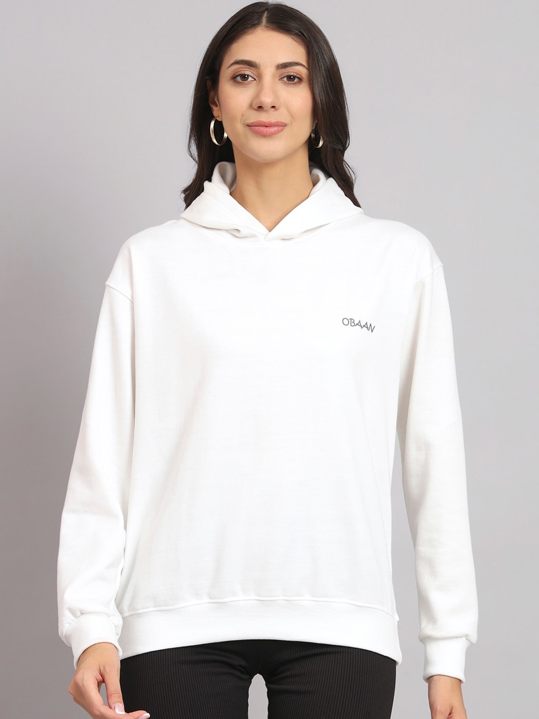 

Obaan Hooded Pullover Sweatshirt, White