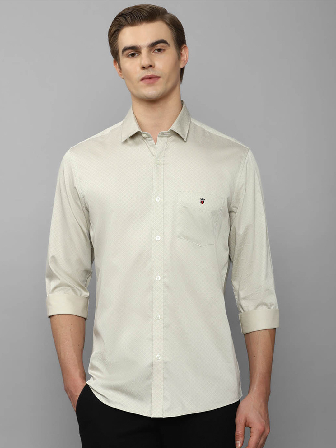 

Louis Philippe Sport Checked Pure Cotton Slim Fit Shirt, Beige