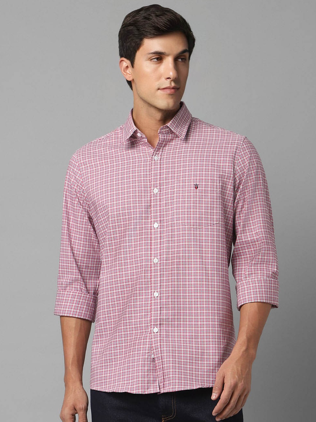 

Louis Philippe Sport Tartan Checked Slim Fit Casual Shirt, Pink