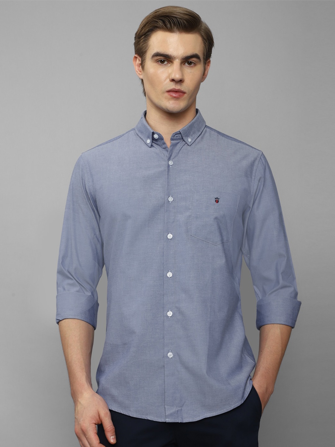 

Louis Philippe Sport Slim Fit Button-Down Collar Cotton Casual Shirt, Blue