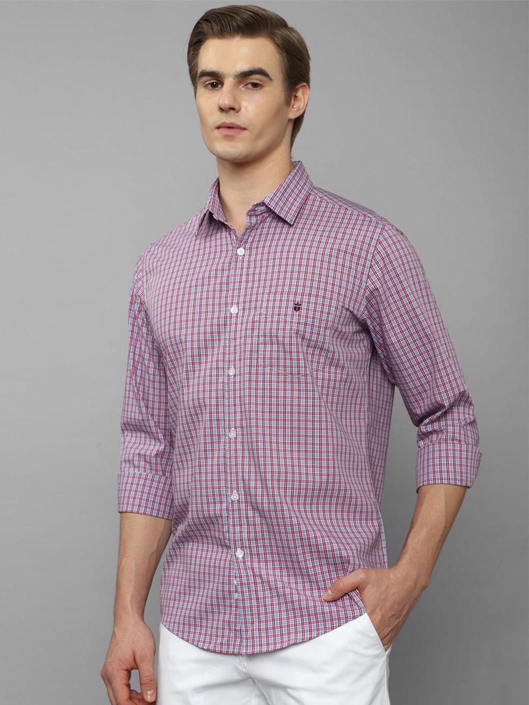 

Louis Philippe Sport Tartan Tartan Slim Fit Opaque Cotton Casual Shirt, Purple