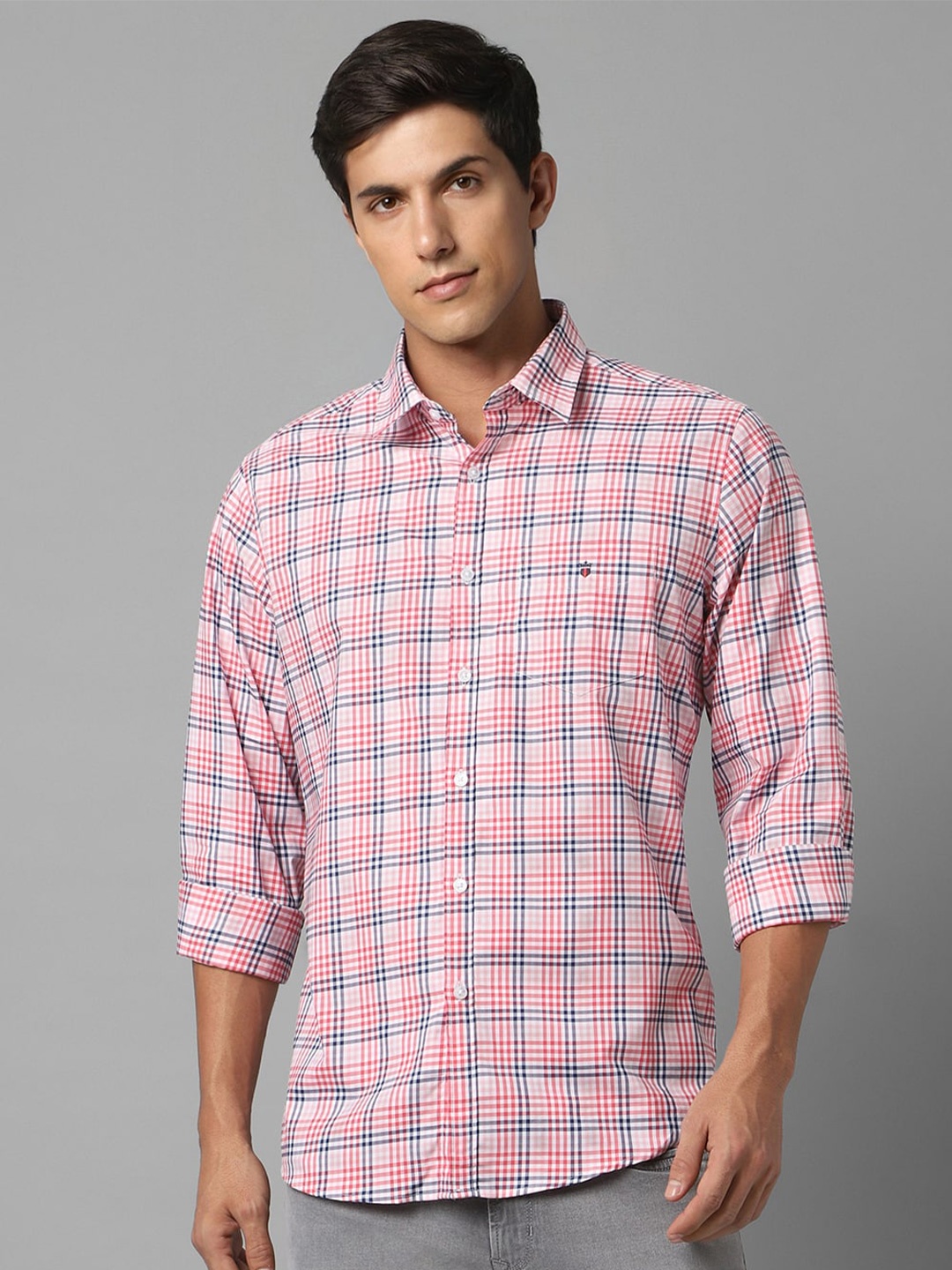 

Louis Philippe Sport Tartan Checks Slim Fit Cotton Casual Shirt, Pink