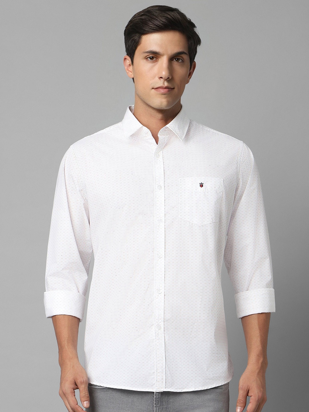 

Louis Philippe Sport Spread Collar Pure Cotton Casual Shirt, White