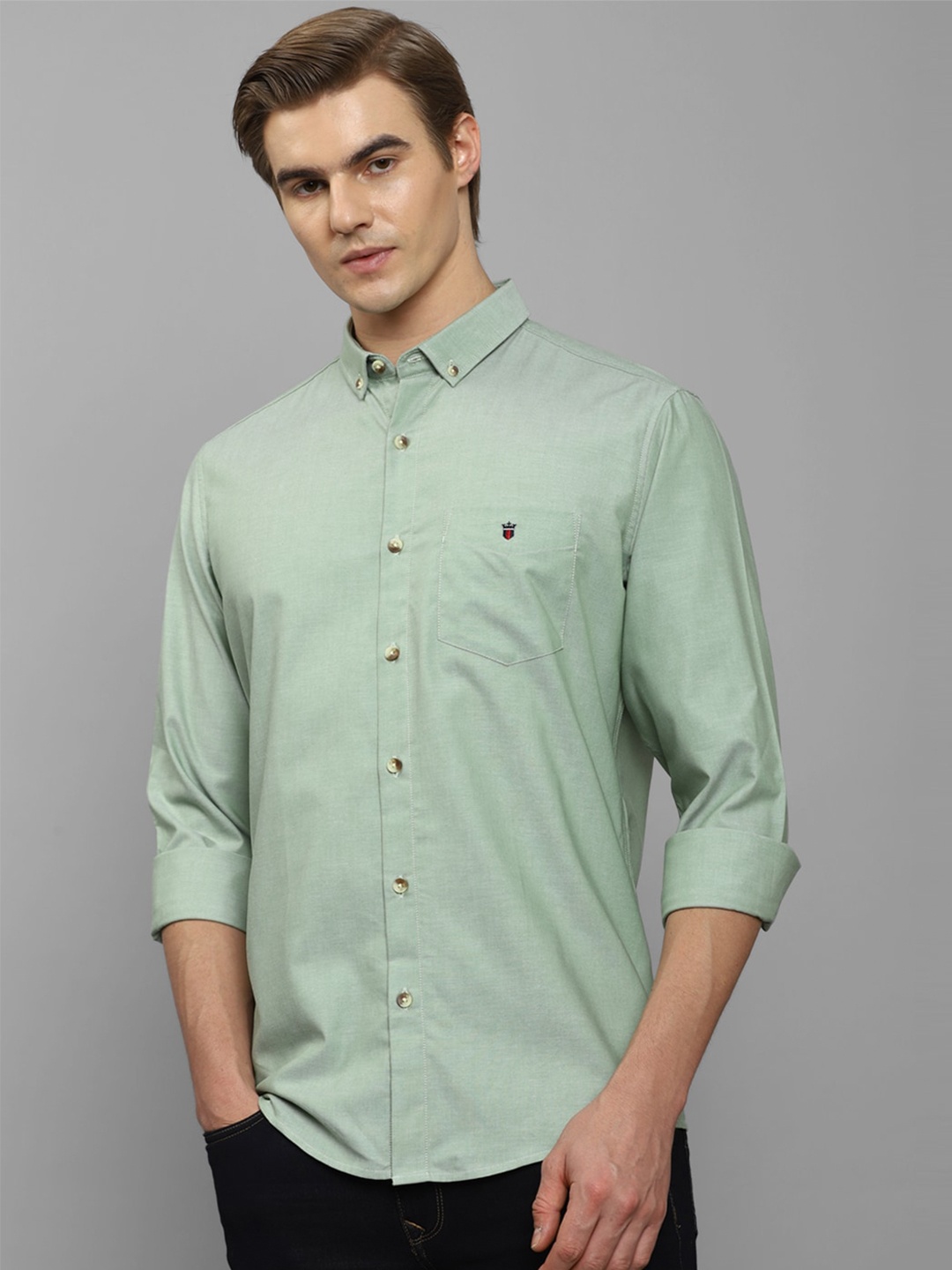 

Louis Philippe Sport Button-Down Collar Pure Cotton Casual Shirt, Green