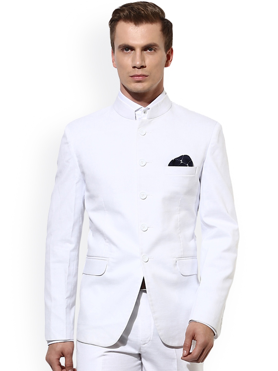 

Hangup White Regular Fit Single-Breasted Ethnic Bandhgala Blazer