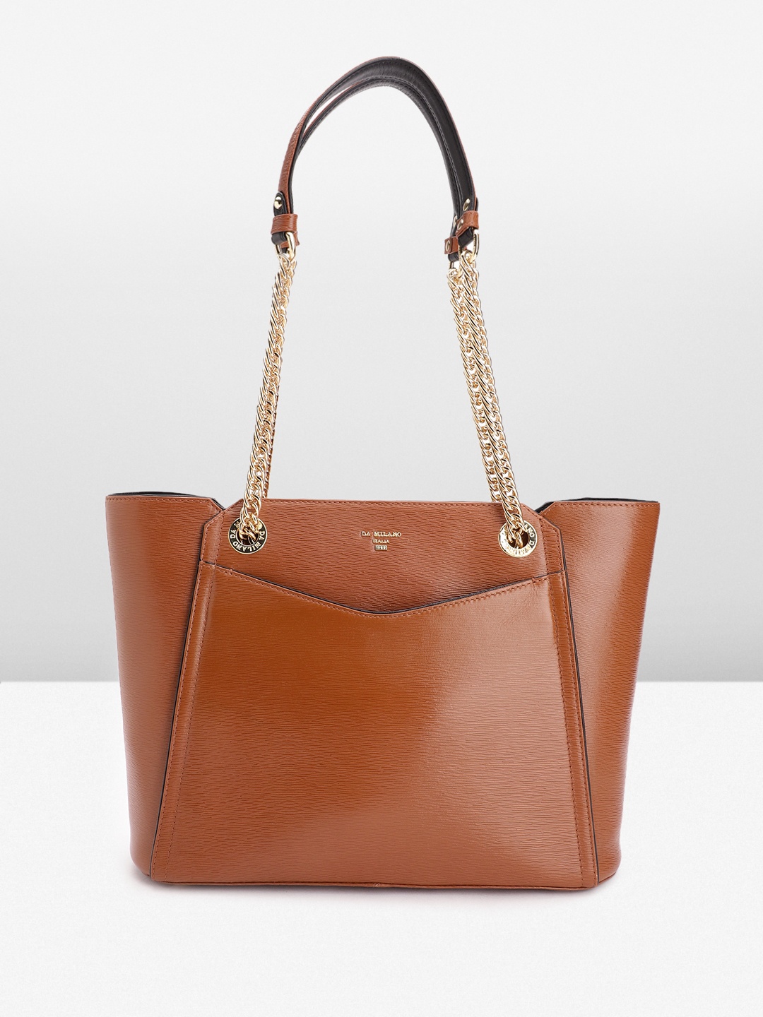 

Da Milano Leather Structured Shoulder Bag, Tan