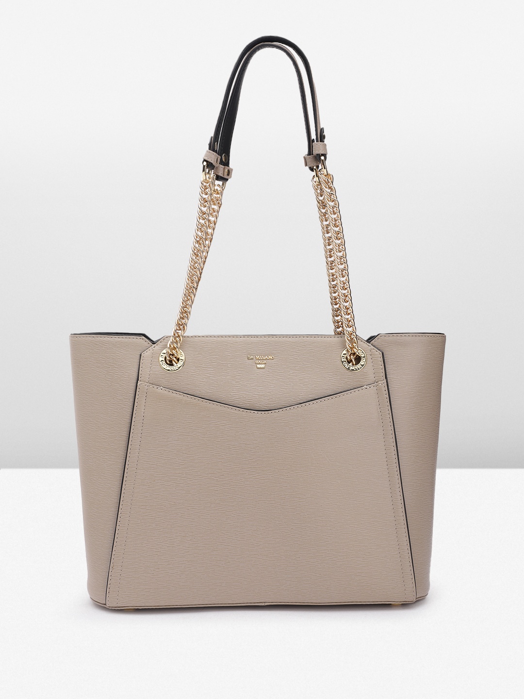 

Da Milano Leather Structured Shoulder Bag, Grey