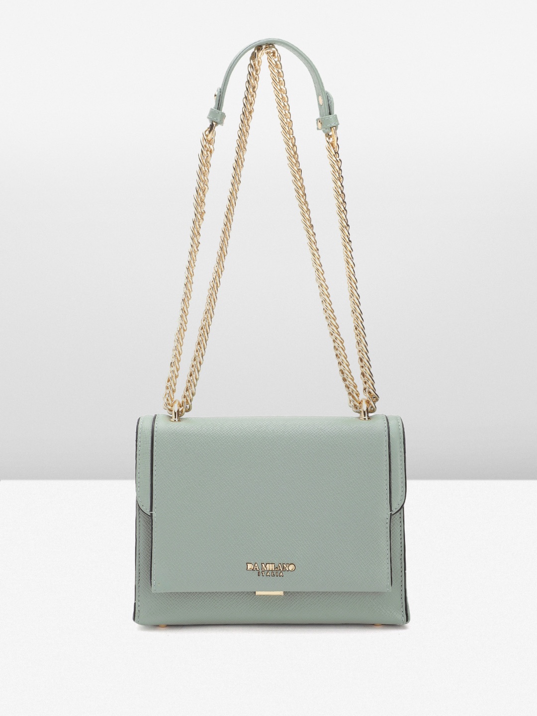 

Da Milano Leather Structured Sling Bag, Green