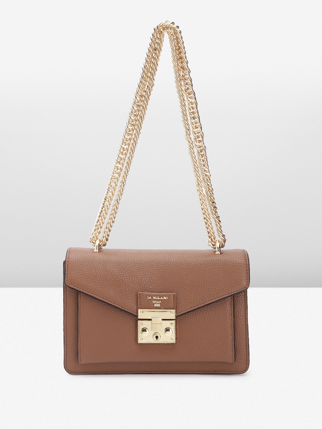 

Da Milano Leather Structured Sling Bag, Brown