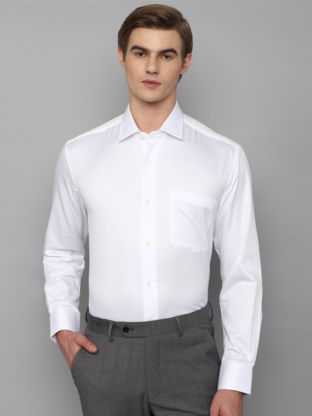 Luxure by Louis Philippe Cotton Formal Shirt, White