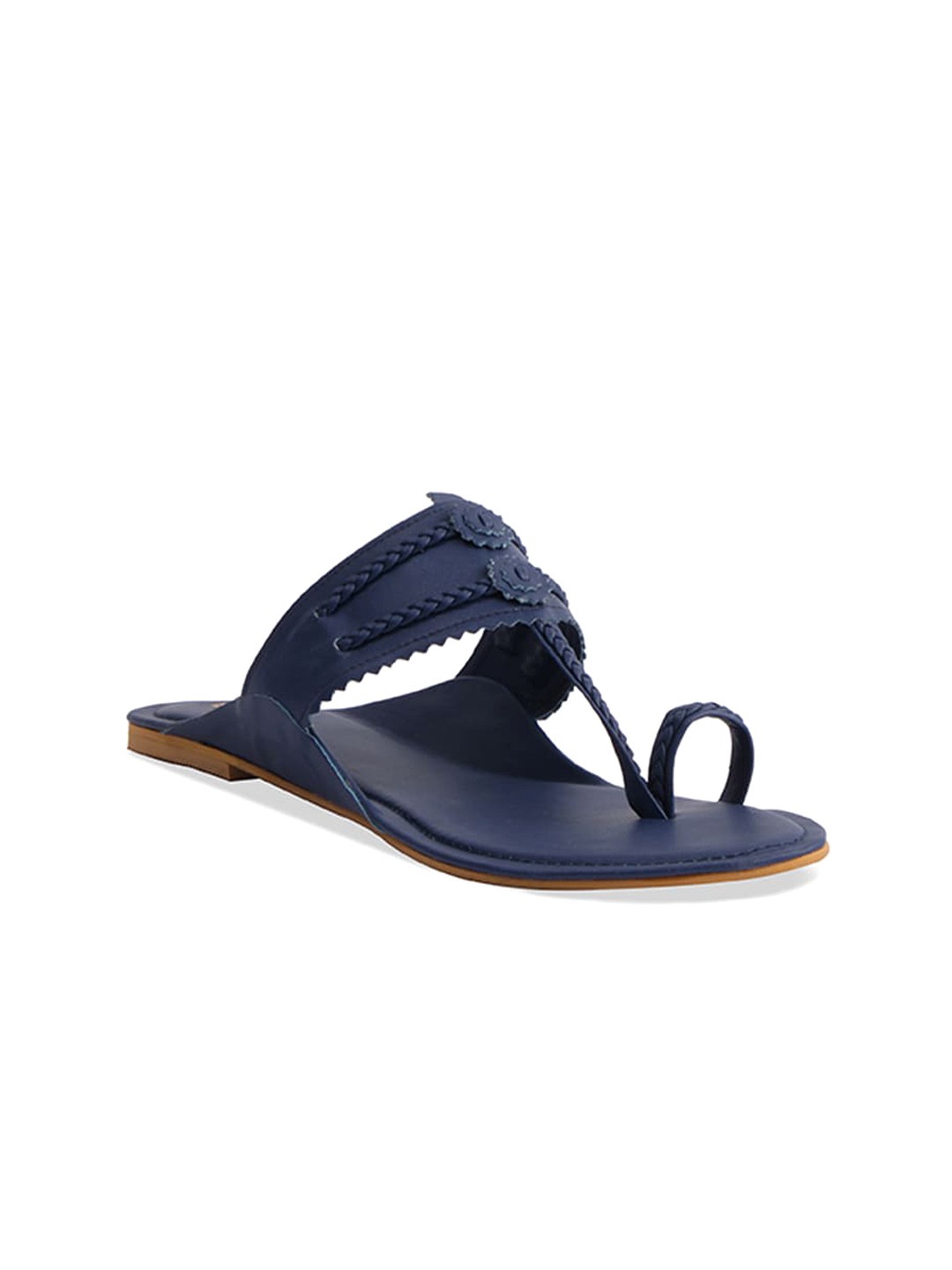 

ERIDANI Textured One Toe Flats, Blue