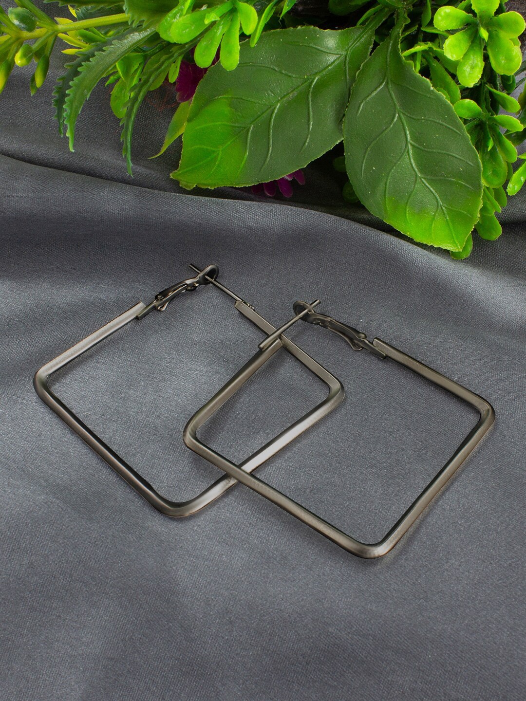 

PRIVIU Silver Plated Square Hoop Earrings