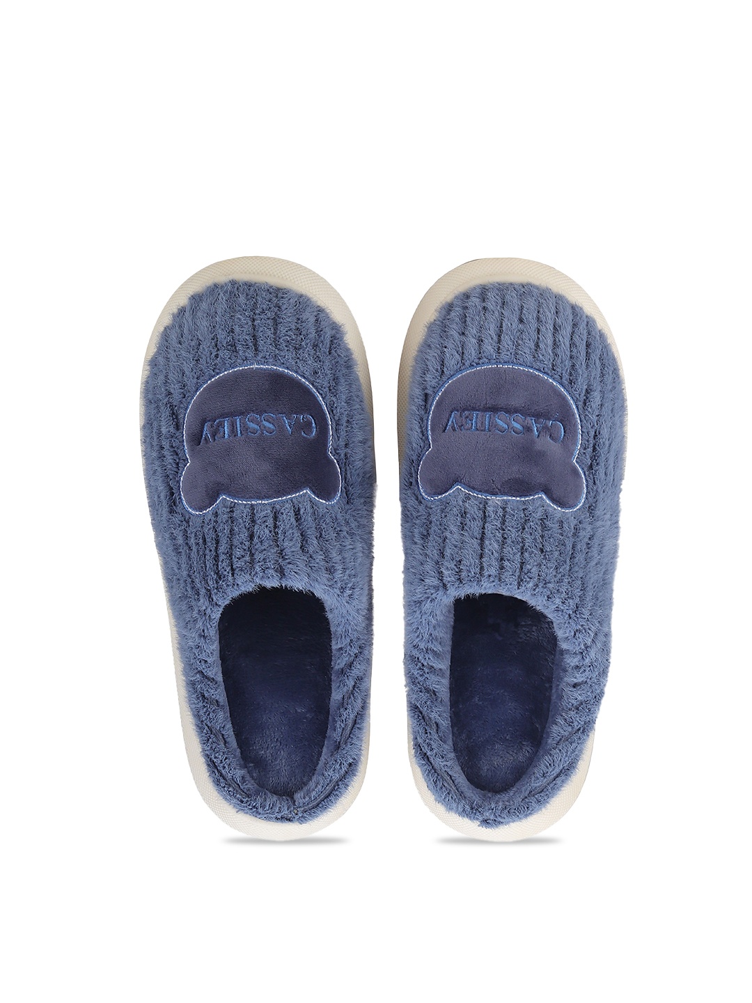 

CASSIEY Men Self Design Fur Room Slippers, Blue