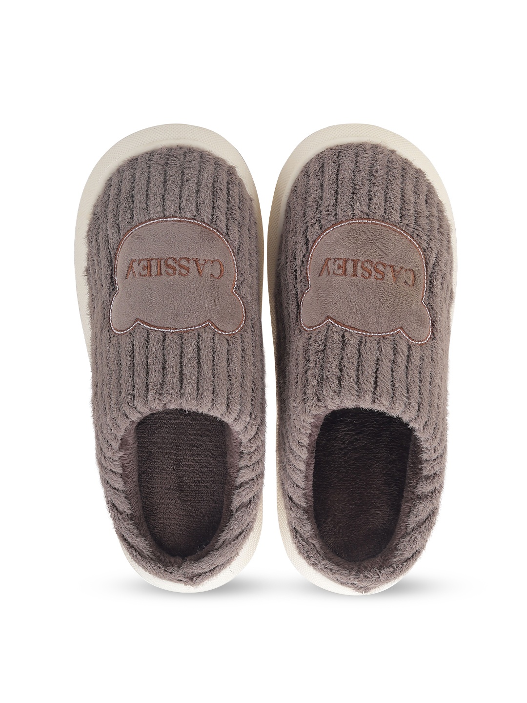 CASSIEY Men Self Design Fur Room Slippers, Brown