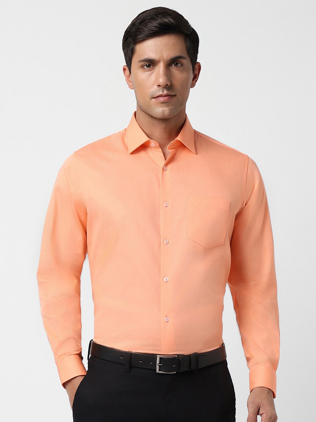 

Van Heusen Slim Fit Spread Collar Pure Cotton Formal Shirt, Peach