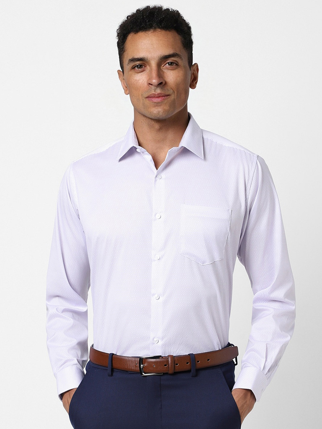 

Van Heusen Micro Ditsy Printed Opaque Formal Shirt, Purple