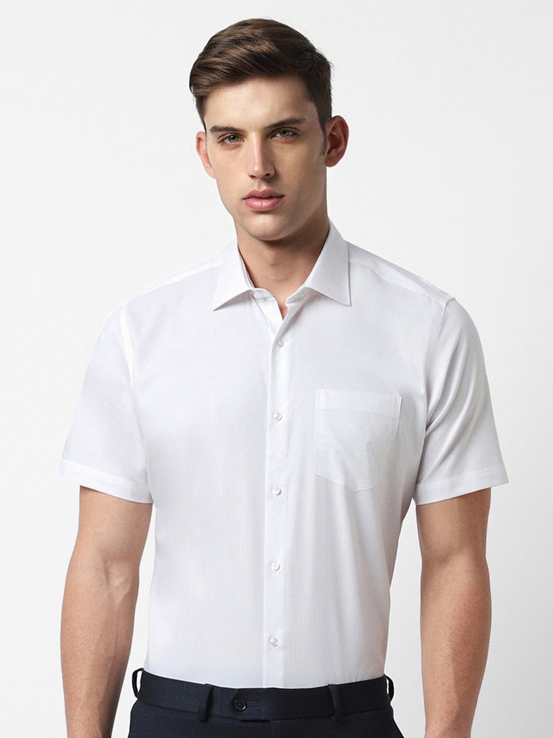 Van Heusen Spread Collar Pure Cotton Formal Shirt, White